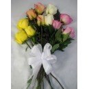 Dozen Mixed Colored Roses Wrapped